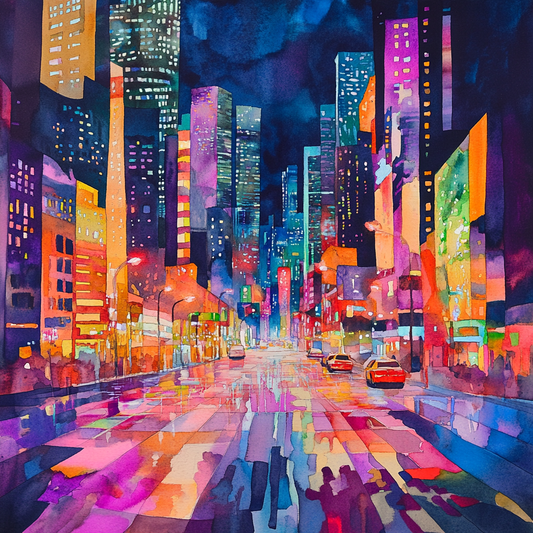 Colorful City Street Abstract Diamond Art Kit