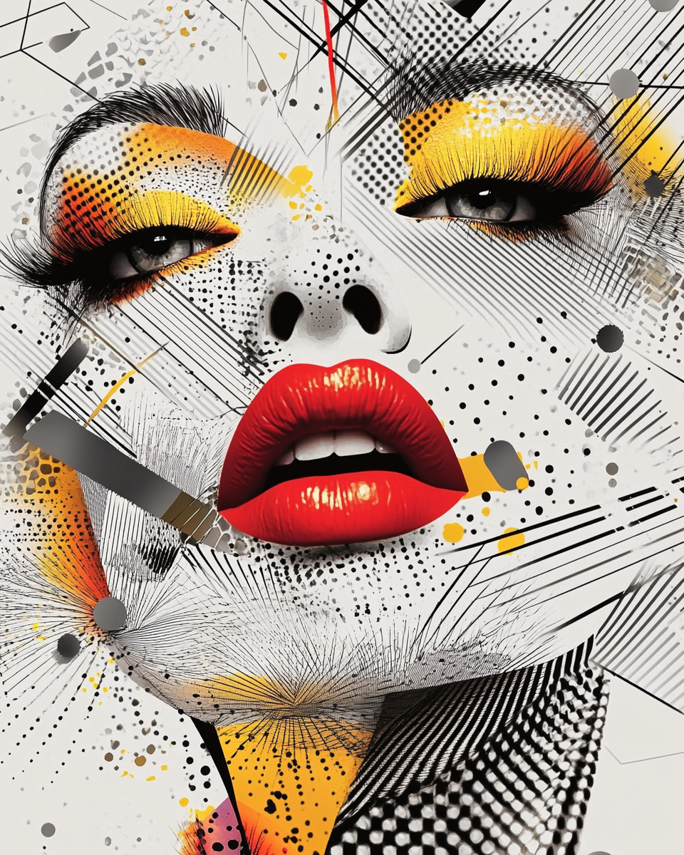 Abstract White Yellow Woman Face Diamond Art Kit