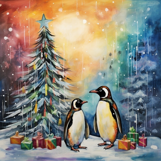 Christmas Gifts Penguins Diamond Art Kit
