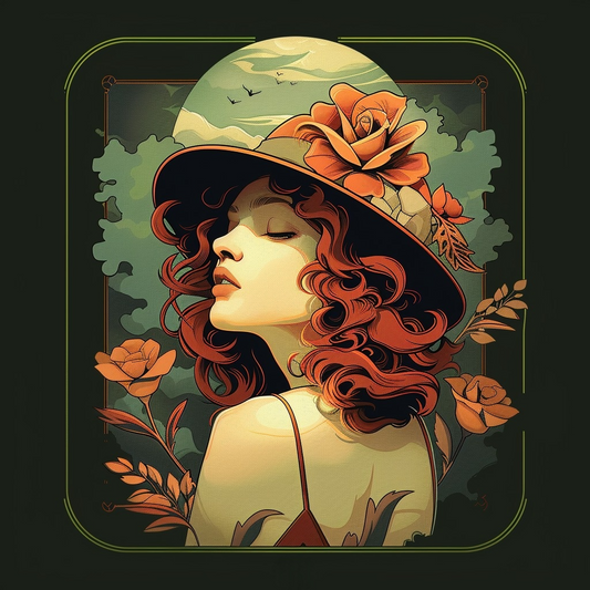 Woman In A Flower Hat Diamond Art Kit