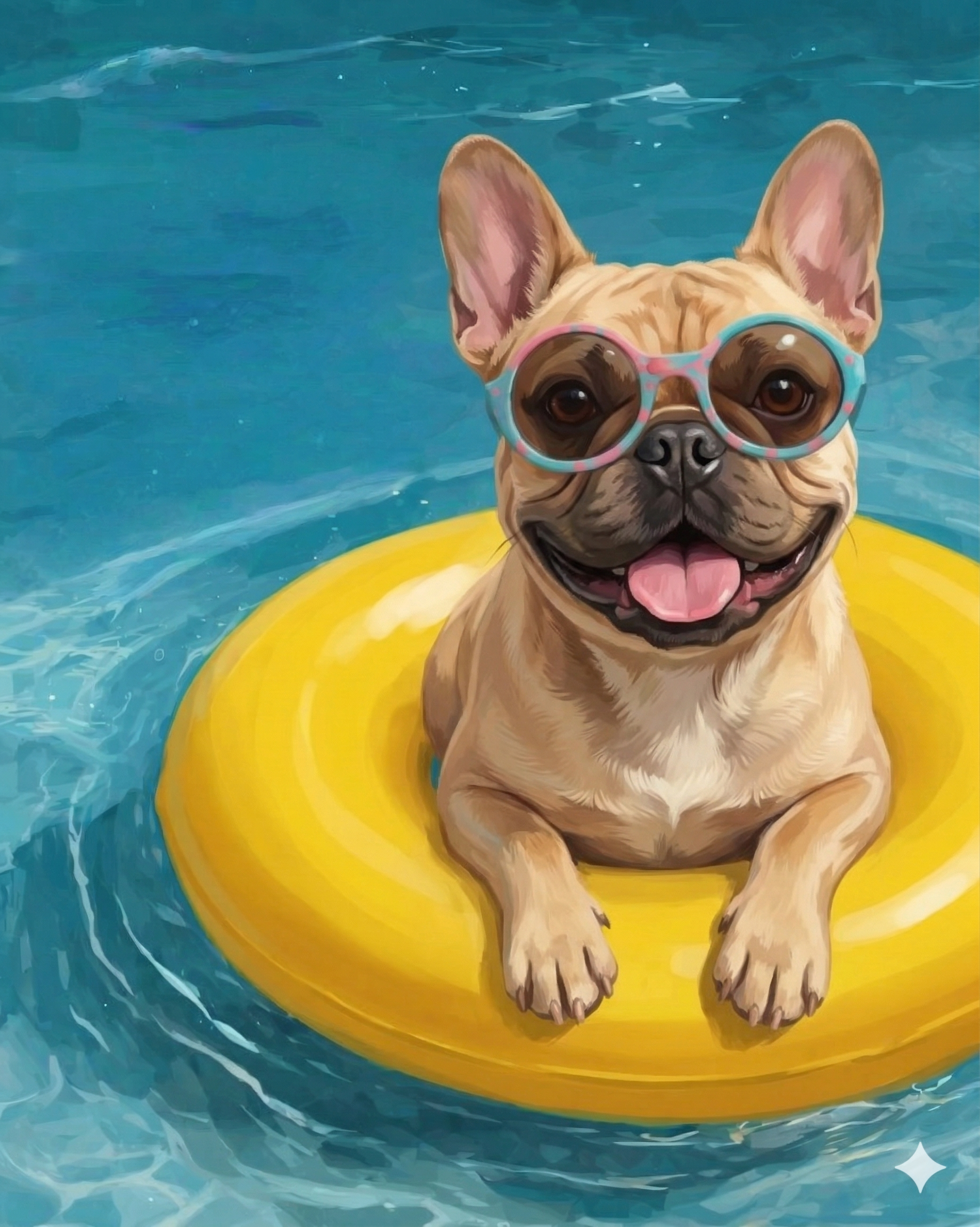 Hello Summer French Bulldog Diamond Art Kit