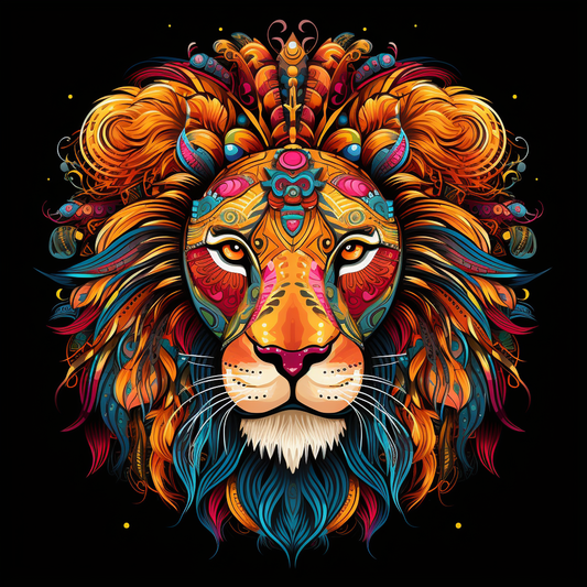 Pink Jewel Lion Mandala Diamond Art Kit