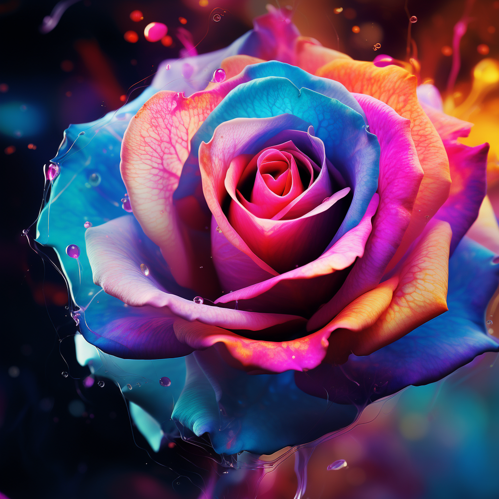 Blue Pink Rose Diamond Art Kit