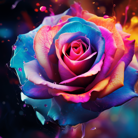 Blue Pink Rose Diamond Art Kit