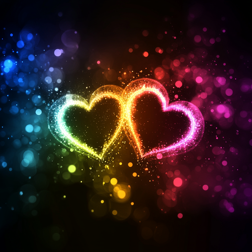 Two Hearts In Lights Diamond Art Kit