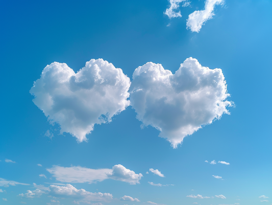 Two Heart Clouds And Blue Sky Diamond Art Kit