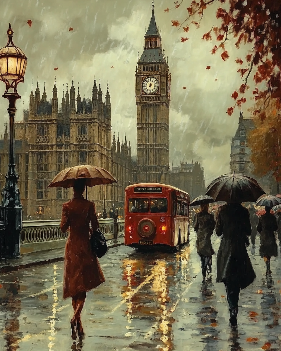 Wet Street Of London Diamond Art Kit