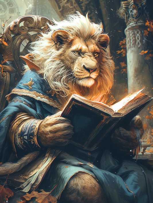 Lion Wizard Reading Diamond Art Kit