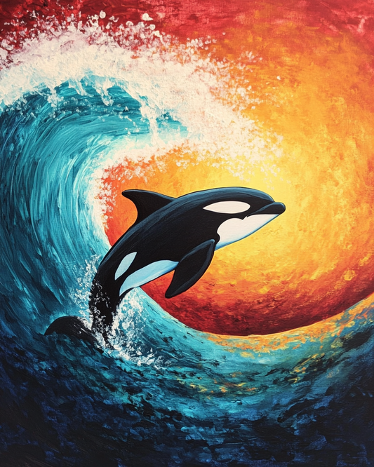 Abstract Orca Wave Diamond Art Kit