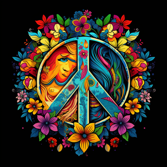 Abstract Peace Sign Diamond Art Kit