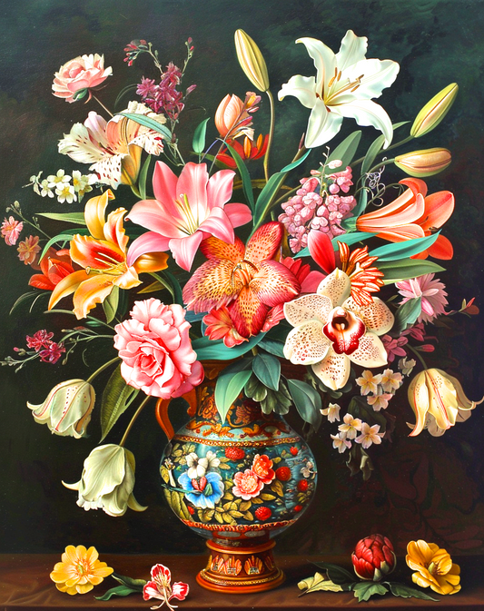 Exotic Flower Vase Diamond Art Kit