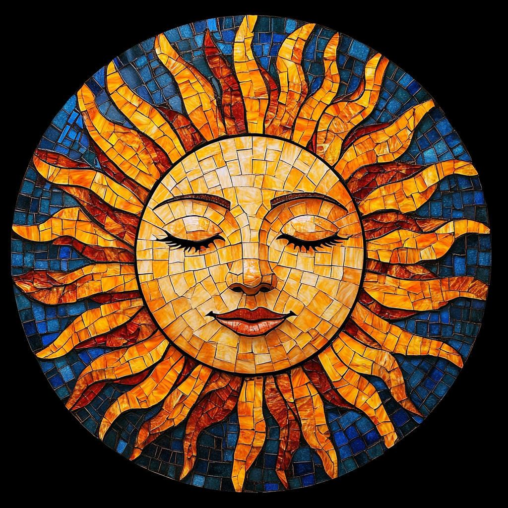 Closed Eye Smiling Sun Diamond Art Kit