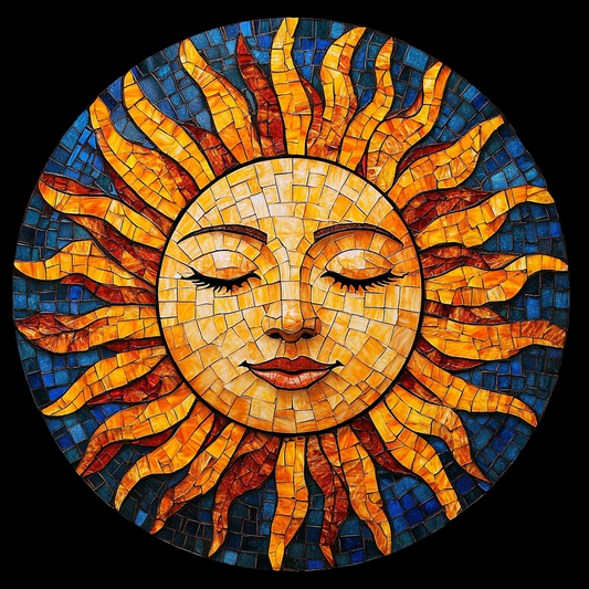 Closed Eye Smiling Sun Diamond Art Kit