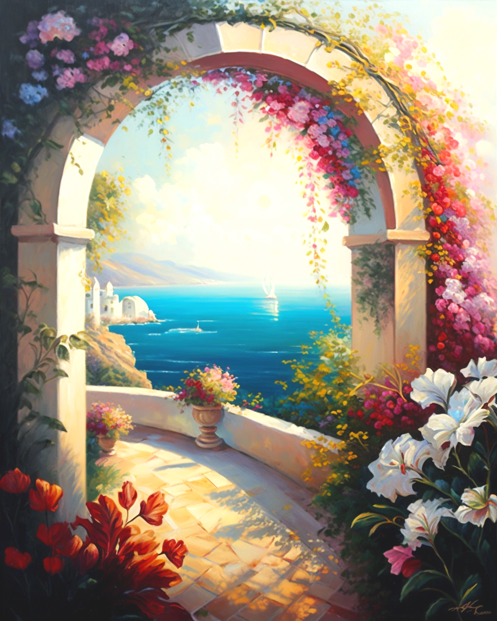 Colorful Flower Archway Diamond Art Kit