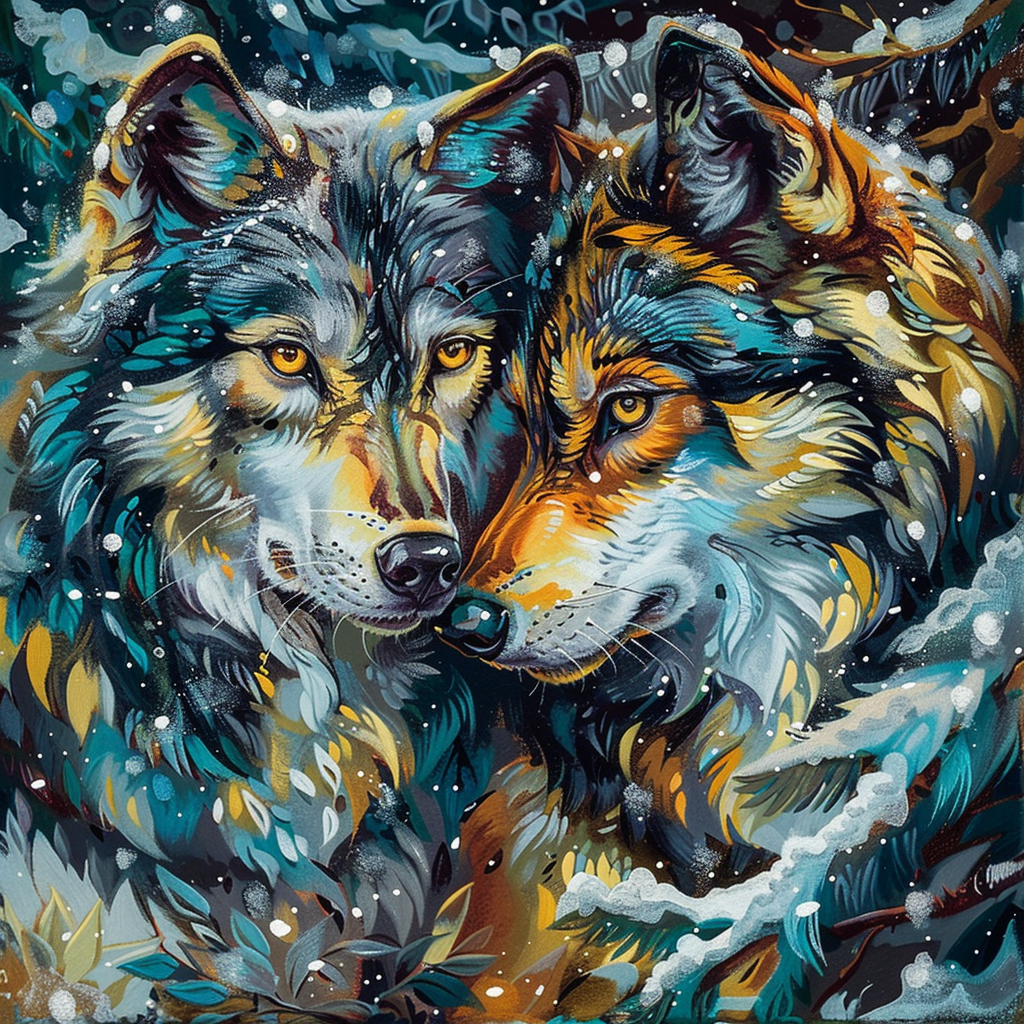 Two W Olve Abstract Diamond Art Kit
