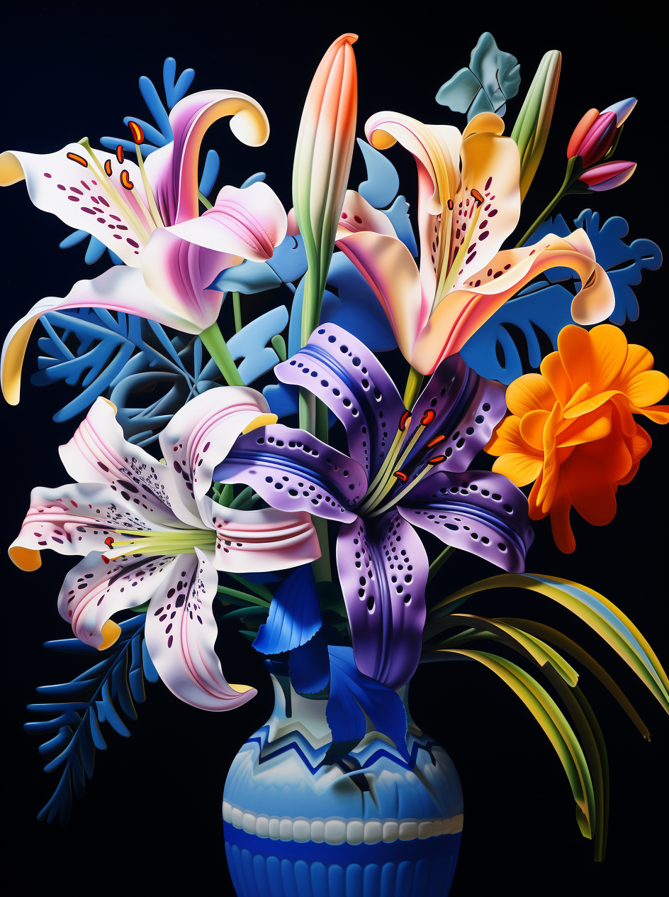 Blue Vase Lilies Diamond Art Kit