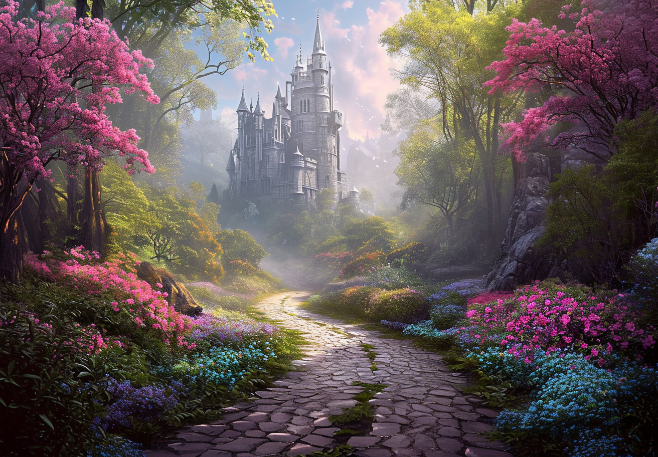 Cobblestone Path Castle Diamond Art Kit