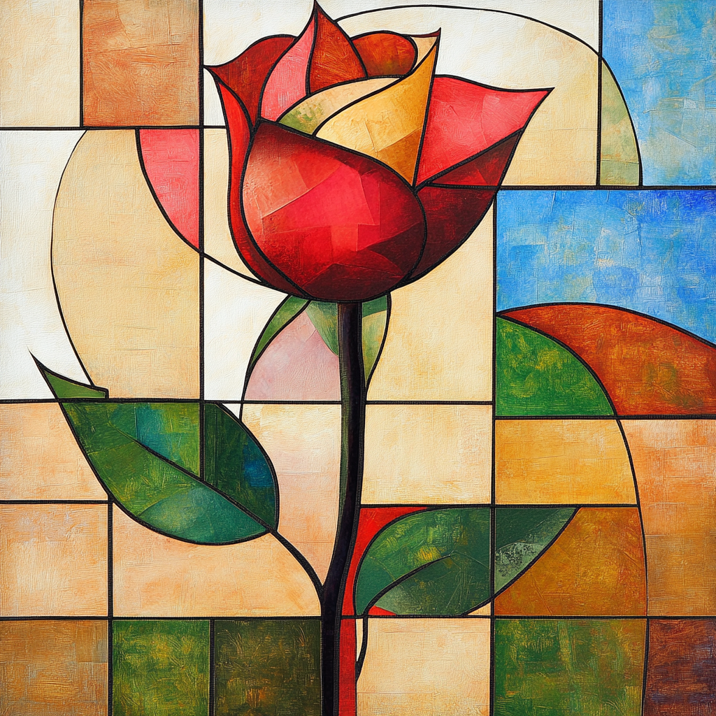 Light Shapes Abstract Rose Diamond Art Kit