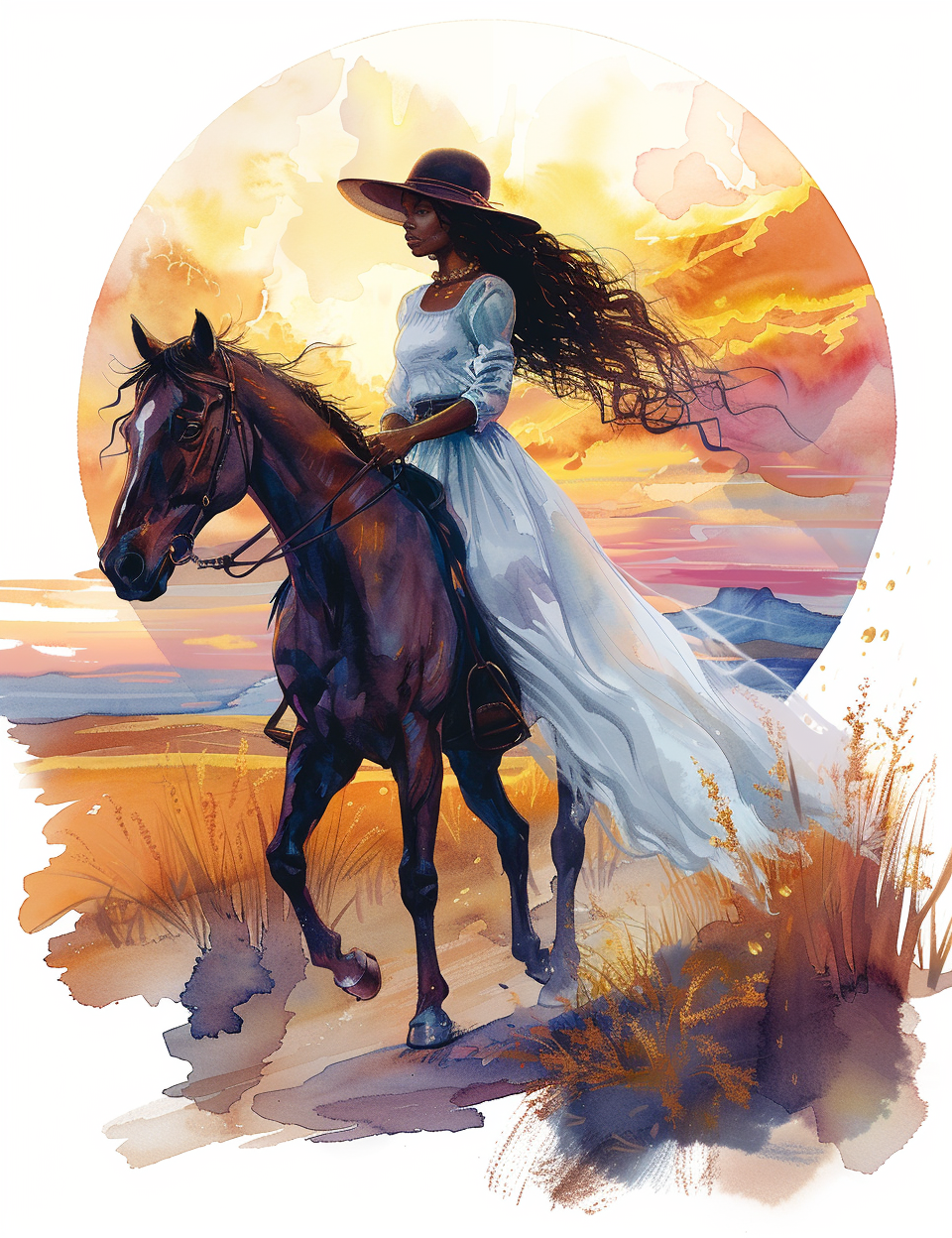 Girl On Horseback Diamond Art Kit