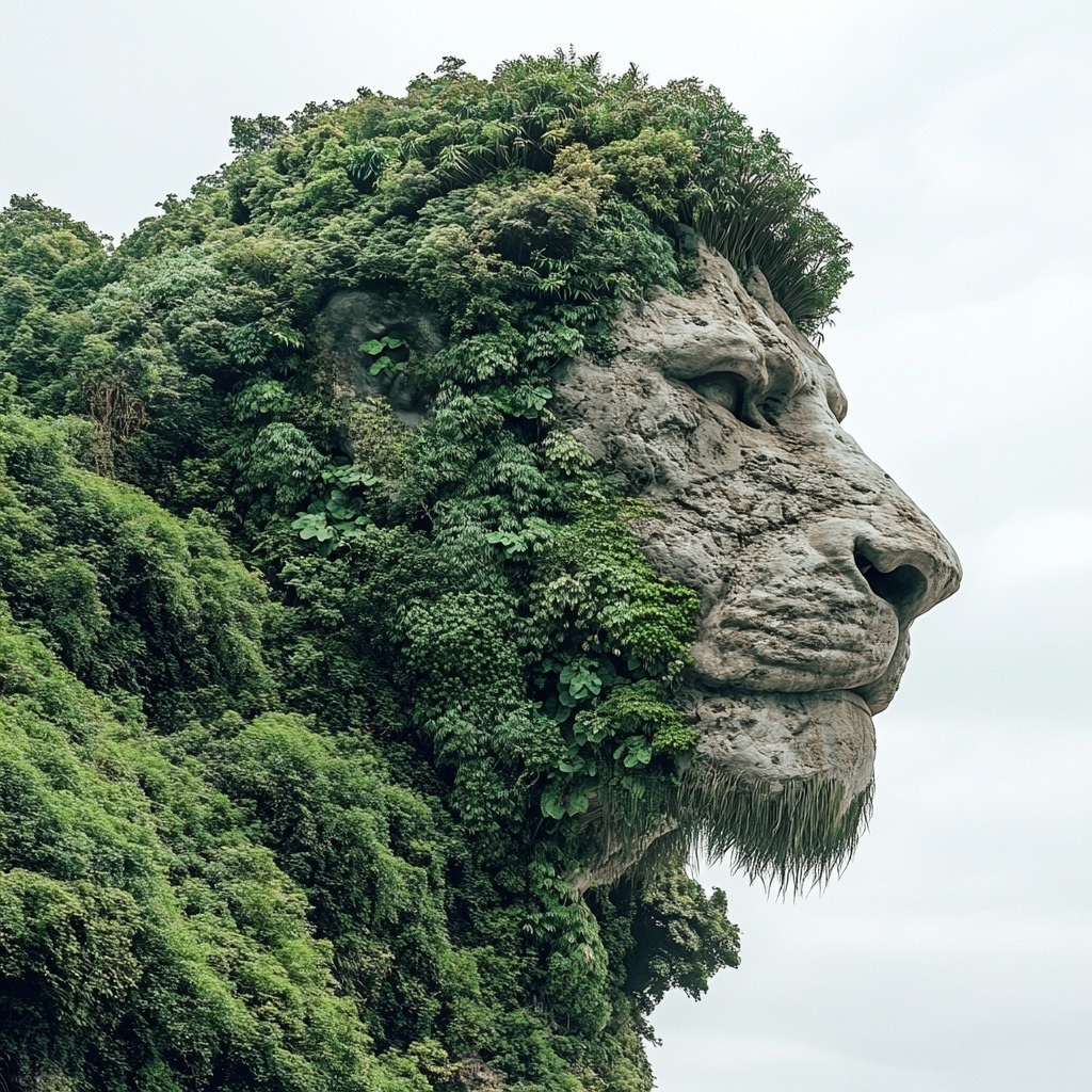 Lion Face Mountainside Diamond Art Kit