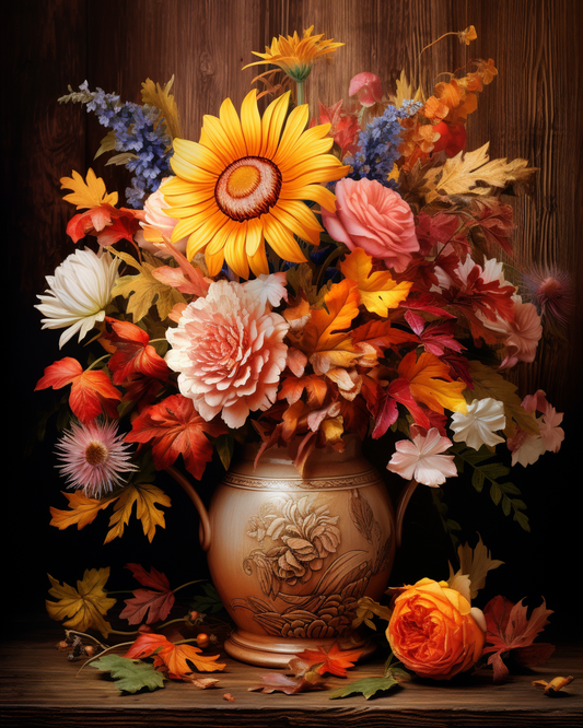 Sunflower Autumn Bouquet Diamond Art Kit
