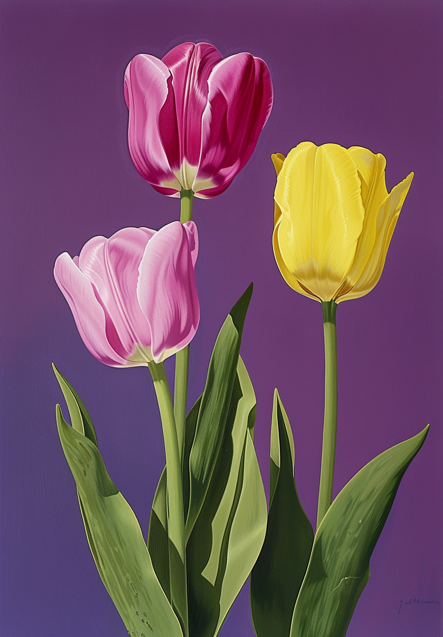 Pink Yellow Red Tulips Diamond Art Kit