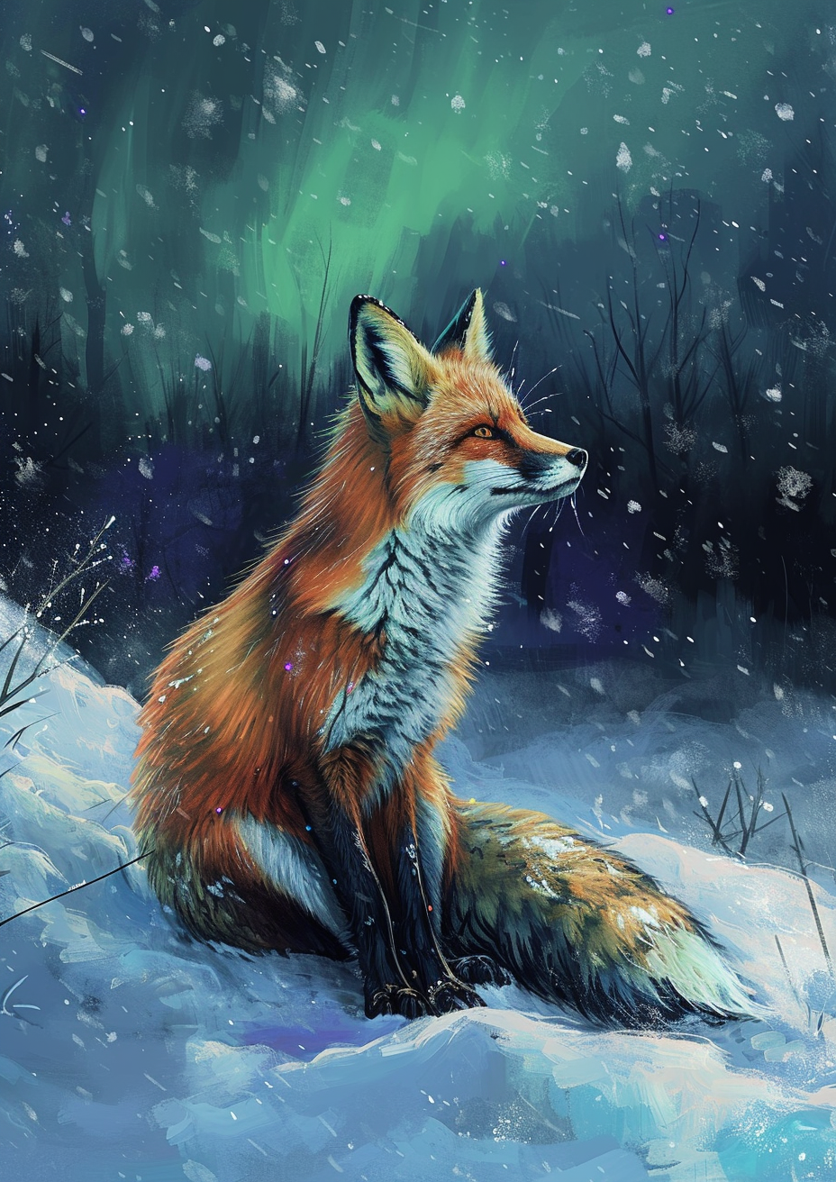Redfox In The Snow Diamond Art Kit