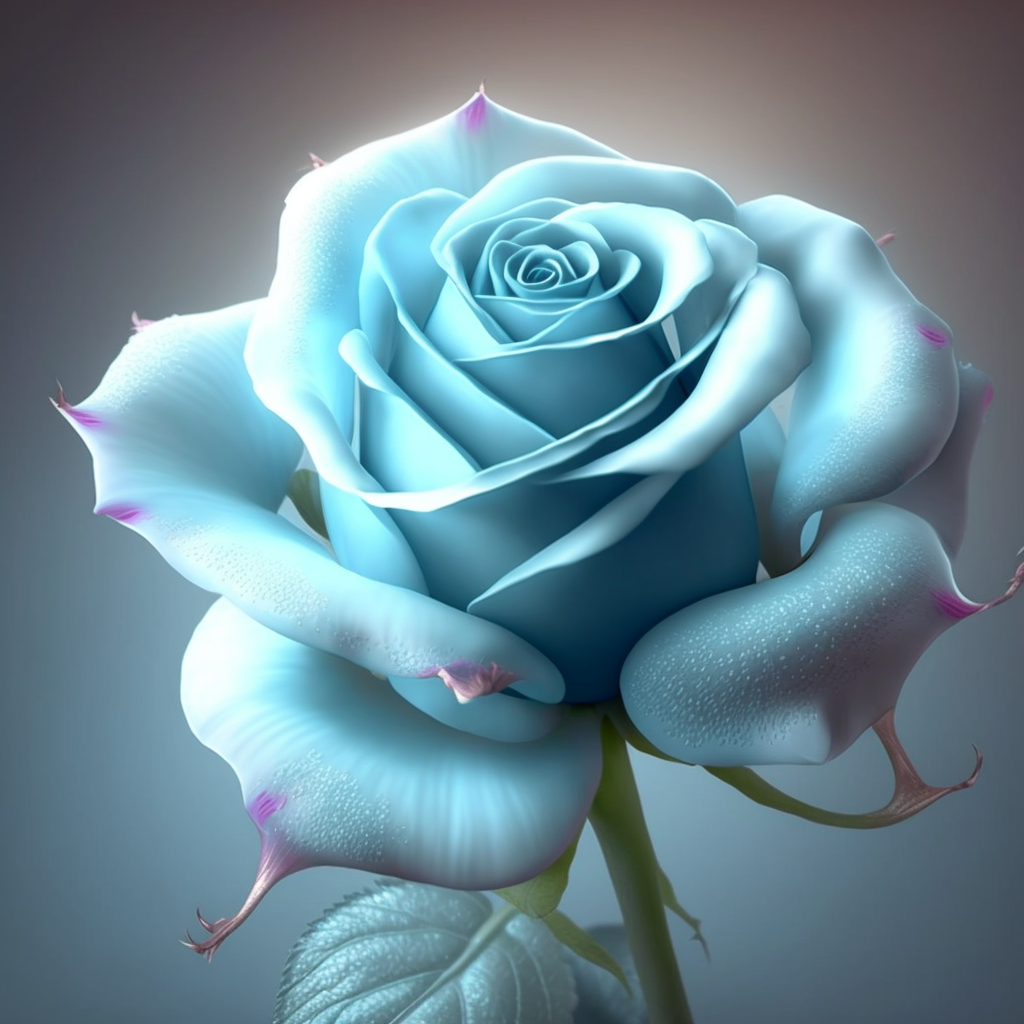 Light Blue Rose Diamond Art Kit