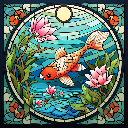 Koi Fish Abstract Pond Diamond Art Kit