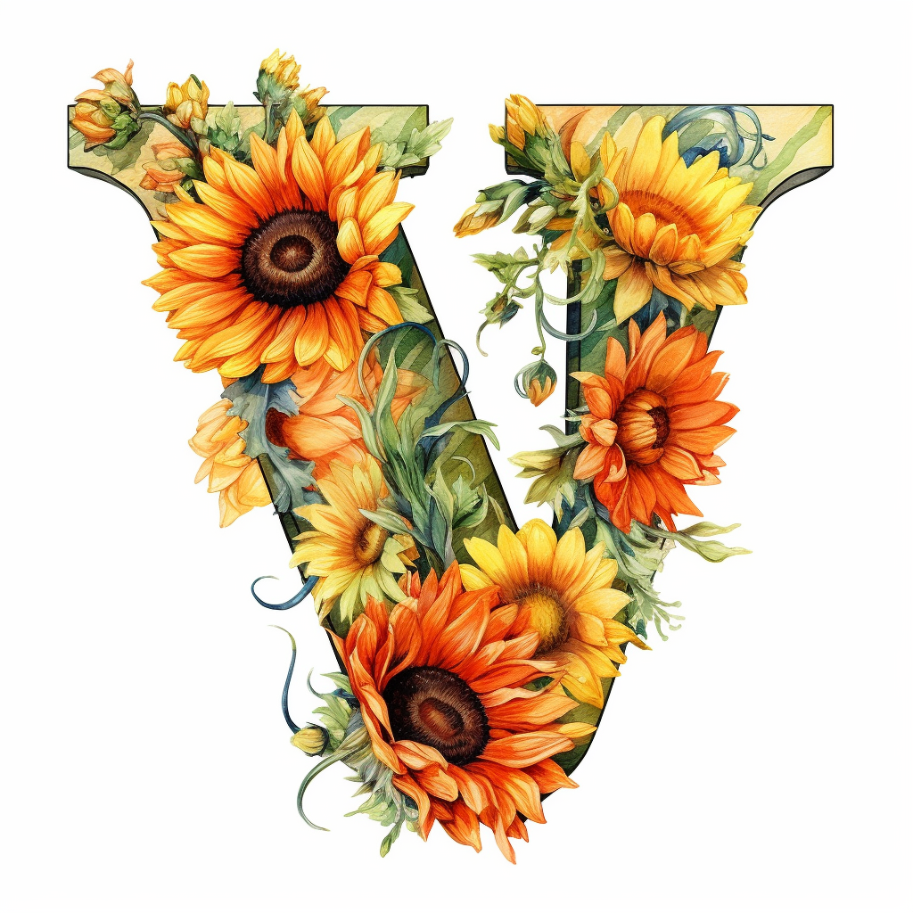 Sunflower Letter V Diamond Art Kit