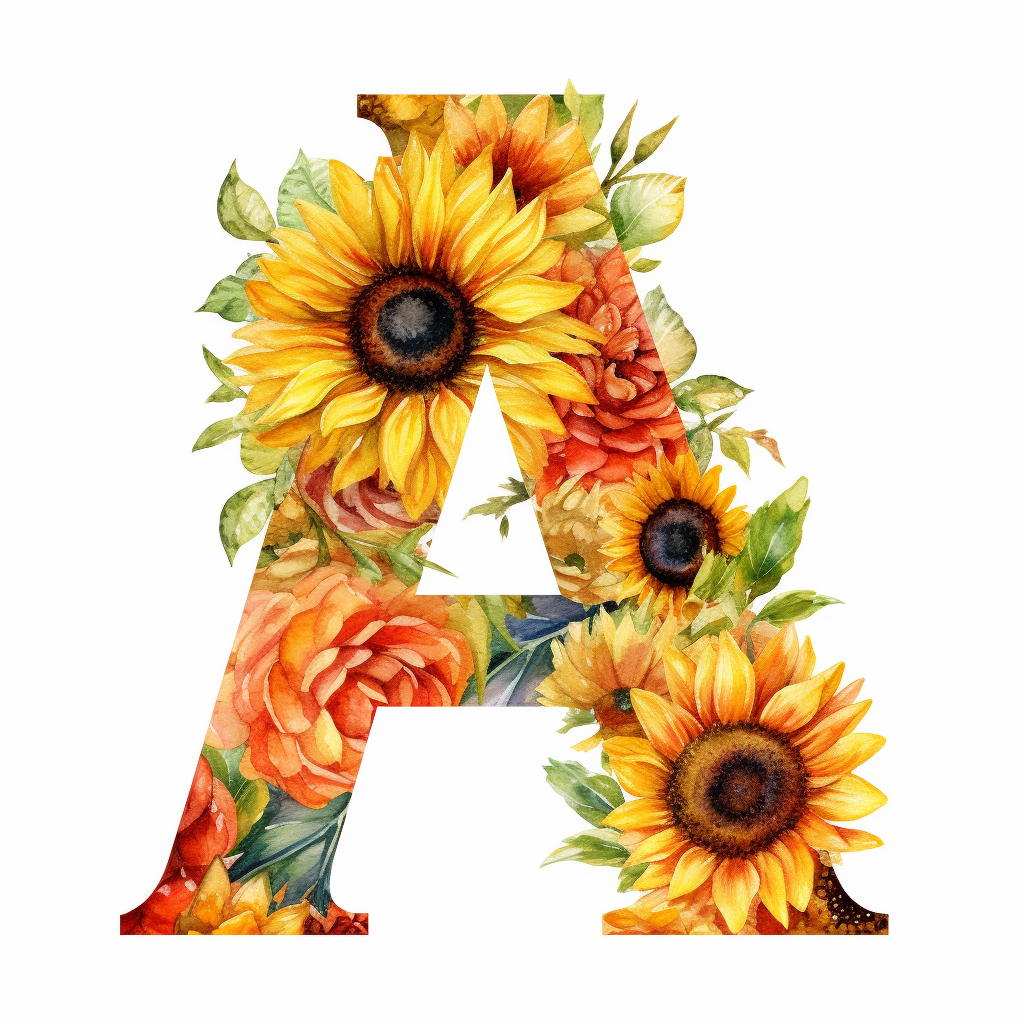 Sunflower Letter A Diamond Art Kit