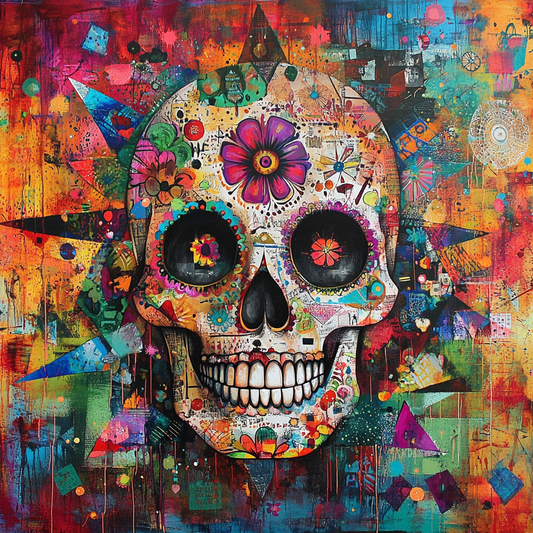 Colorful Smiling Skull Diamond Art Kit