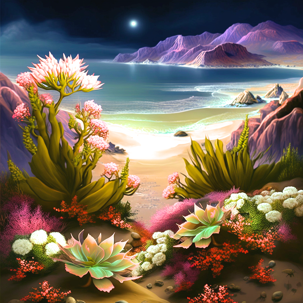Night Beach Plants Diamond Art Kit