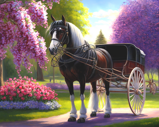 Horse And Carriage Diamond Art Kit