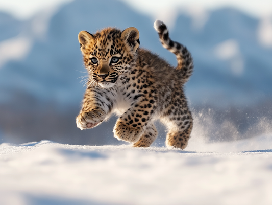Leaping Leopard Cub Diamond Art Kit