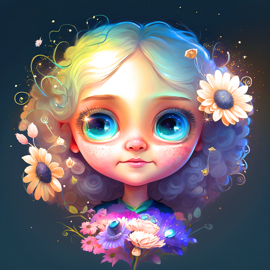 Wide Eye Sunflower Girl Diamond Art Kit