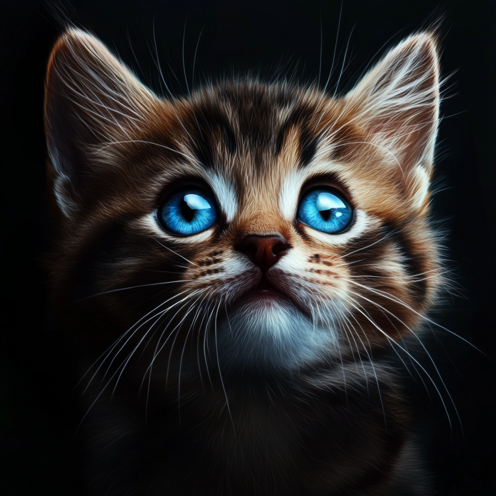 Looking Up Blue Eyed Kitten Diamond Art Kit
