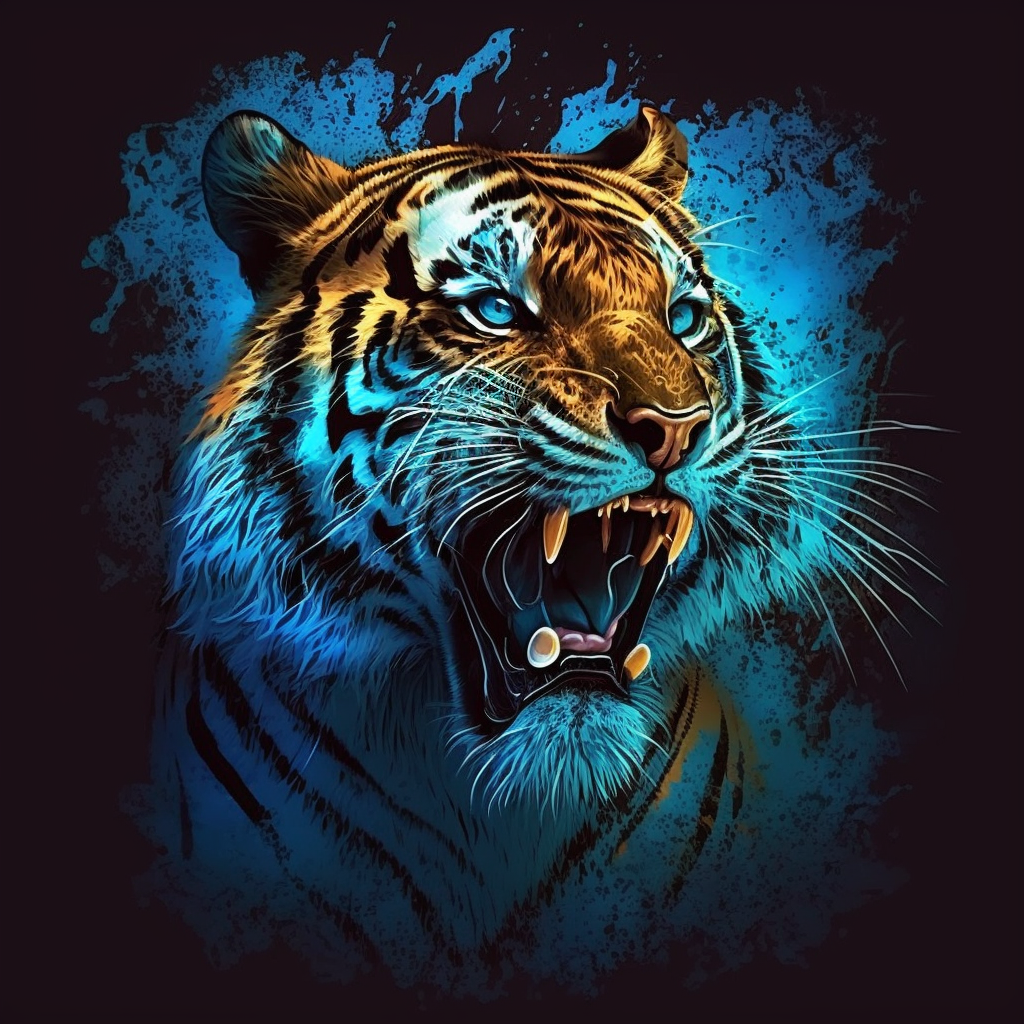 Blue Smoke Tiger Diamond Art Kit