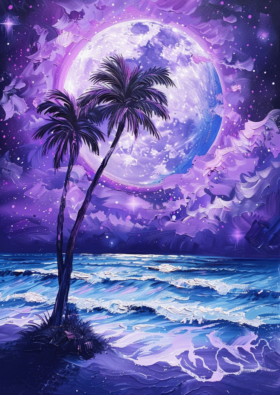 Two Palms Moonlight Diamond Art Kit
