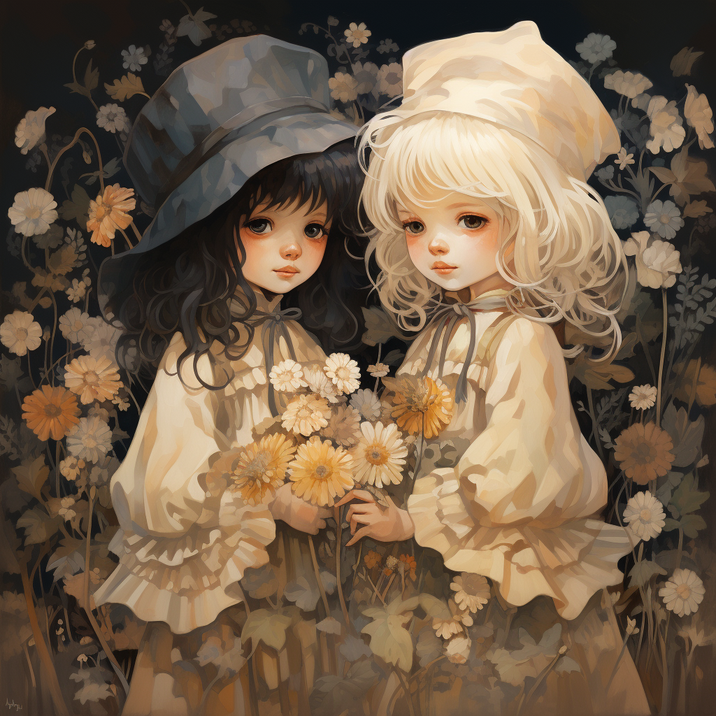Dark And Light Hair Girls Diamond Art Kit