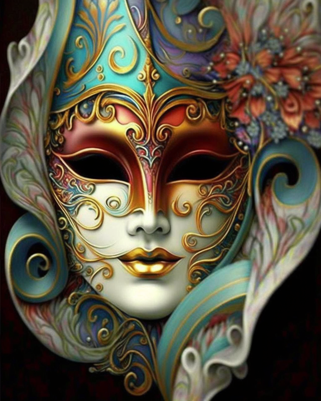 Gold Lip Mask Diamond Art Kit