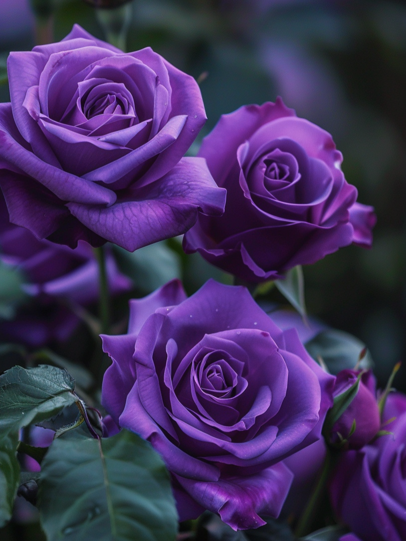Dark Purple Roses Diamond Art Kit