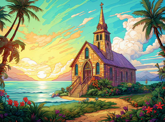 Brownstone Church Sea Diamond Art Kit