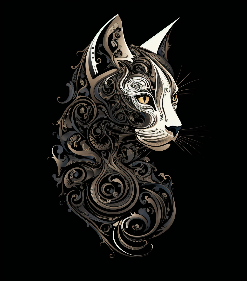 Swirling Cat Portrait Diamond Art Kit