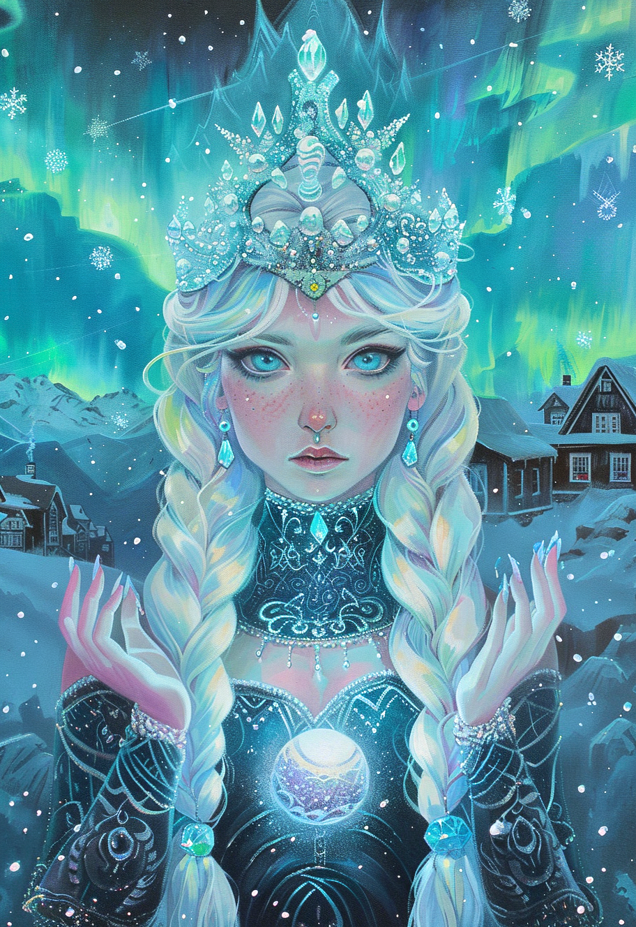 Floating Orb Winter Godess Diamond Art Kit