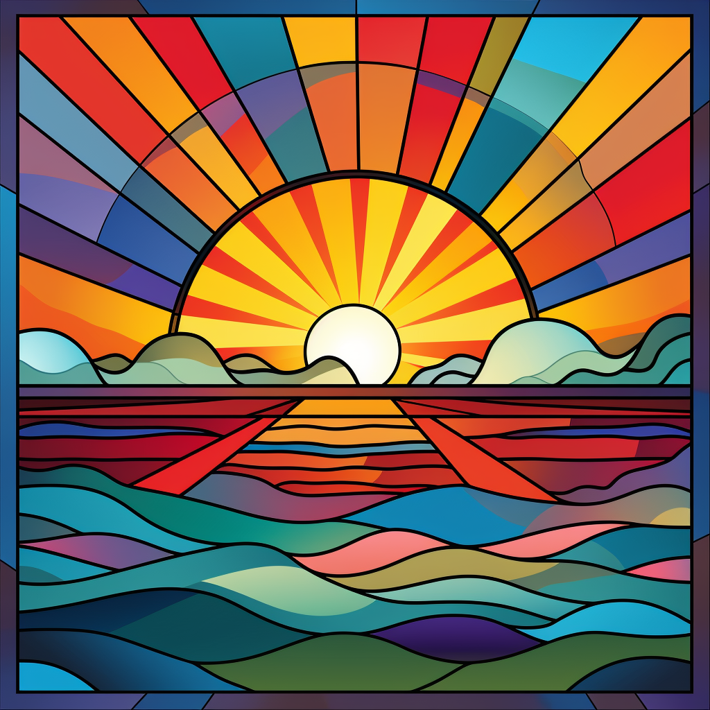 Simple Abstract Sunset Diamond Art Kit