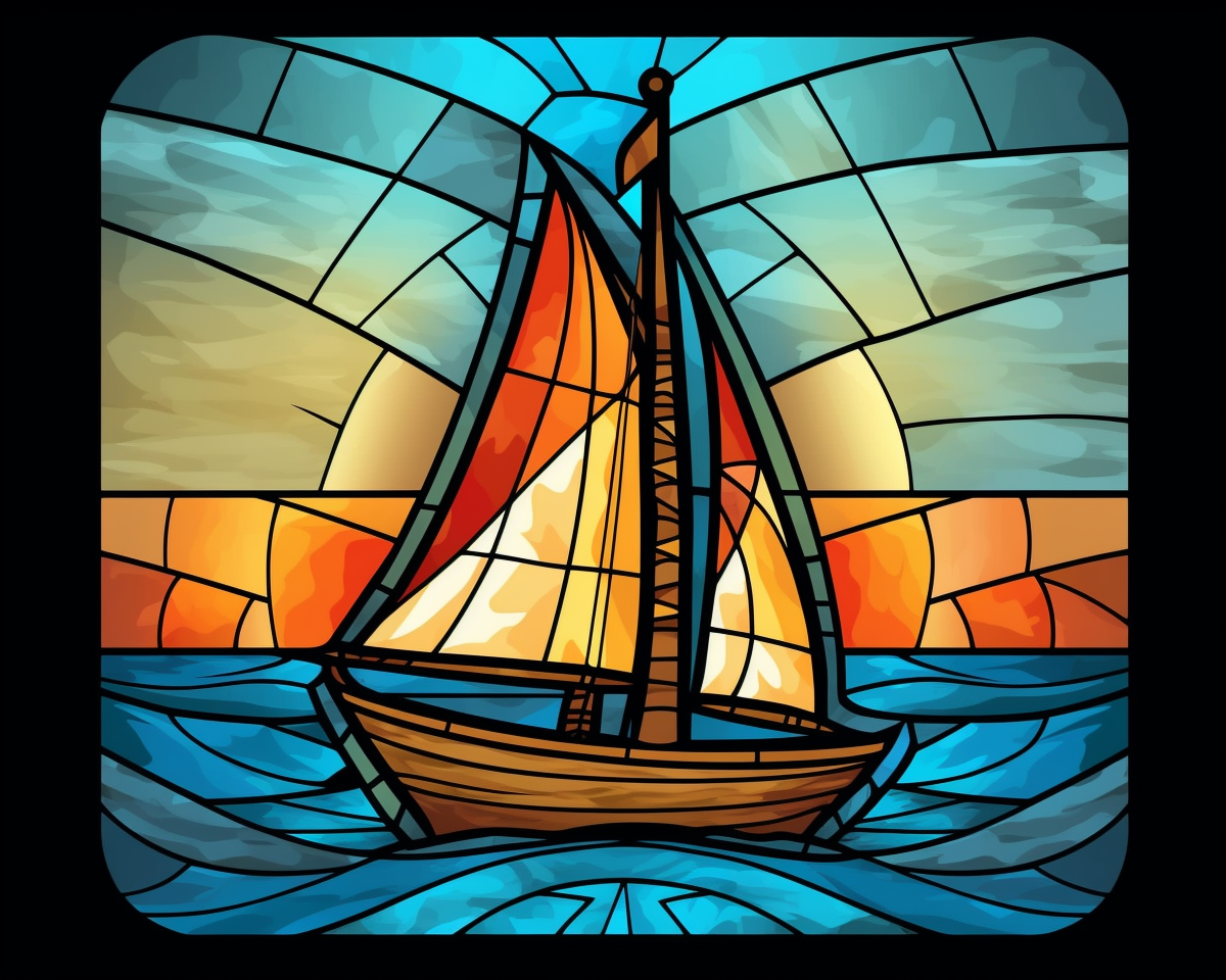 Abstract Sailboat Diamond Art Kit