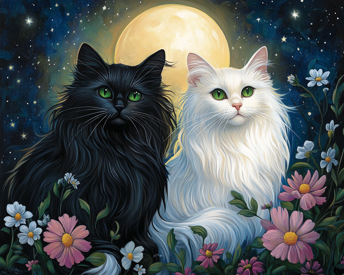 Two Green Eyed Cats Diamond Art Kit