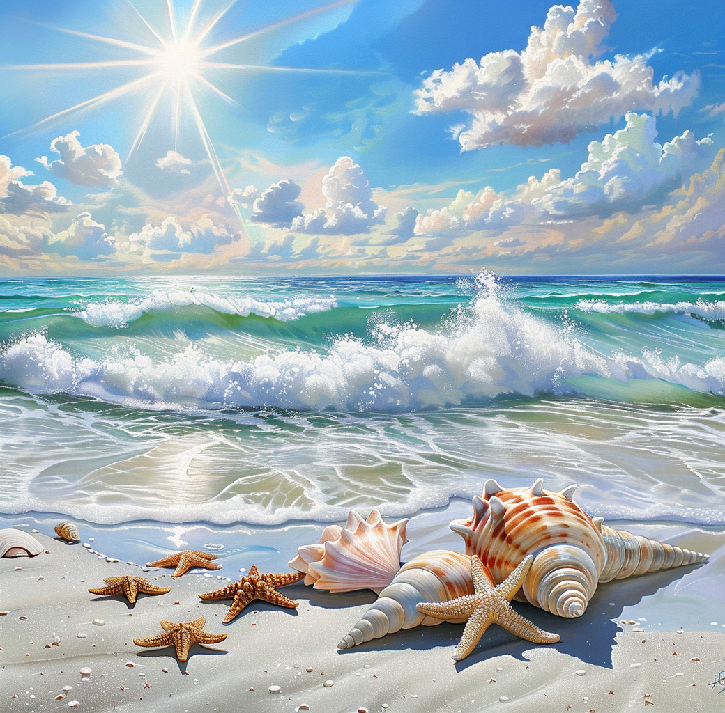 Sunny Beach Shells And Starfish Diamond Art Kit
