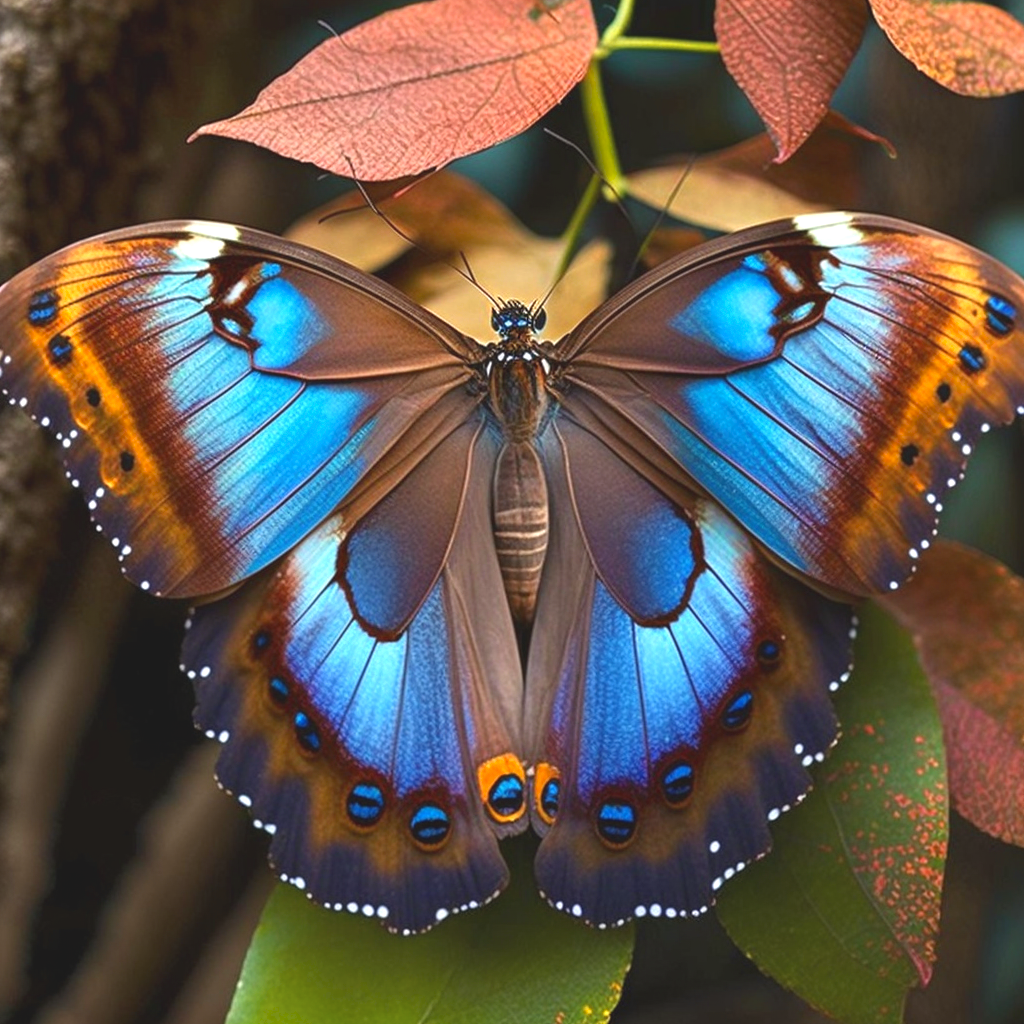 Blue Brown Butterfly Diamond Art Kit